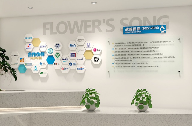 四川花語精細化工有限公司企業文化墻設計效果圖